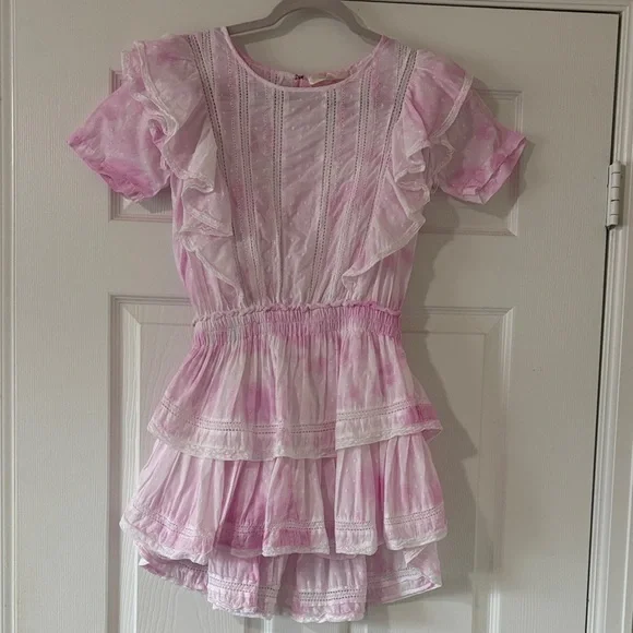 LoveShackFancy Pink Natasha Heritage Mini Dress Peony Pink XS - Picture 3 of 6